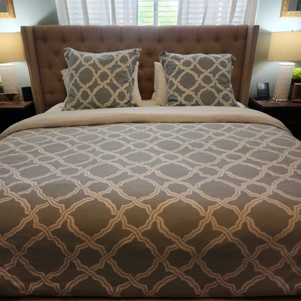 Pottery Barn Duvet Cover (King/Cali King) + 2 Euro Shams